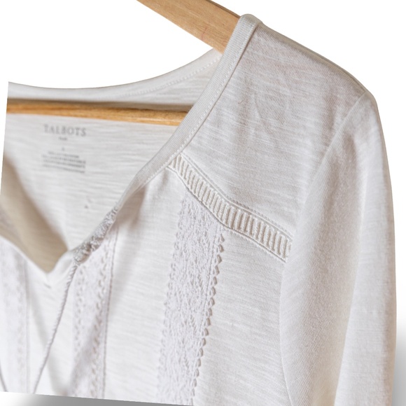 NWT: Talbots Lightweight Embroidered Tassel Tie Top; Women's; White; Plus X - Picture 4 of 10